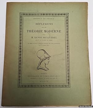 Bild des Verkufers fr Rflexions sur une thorie moderne zum Verkauf von Librairie Alain Brieux