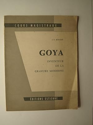 Image du vendeur pour Goya inventeur de la gravure moderne. mis en vente par Librairie Aubry
