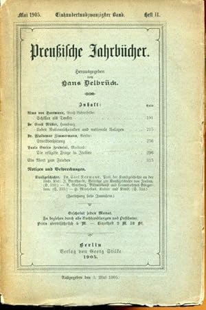 Preußische Jahrbücher. 120. Band, Mai - Heft.