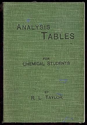Analysis Tables for Chemical Students