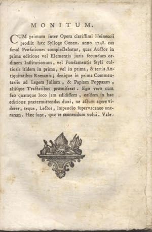 Bild des Verkufers fr OPUSCULORUM VARIORUM SYLLOGE QUARTA. Editio caeteris italicis longe auctior & castigatior. Neapoli, apud Jo. Baptistam Pasquali, 1774. zum Verkauf von studio bibliografico pera s.a.s.