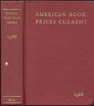 Seller image for American Book Prices Current 1988, Volume 94 for sale by Sapience Bookstore