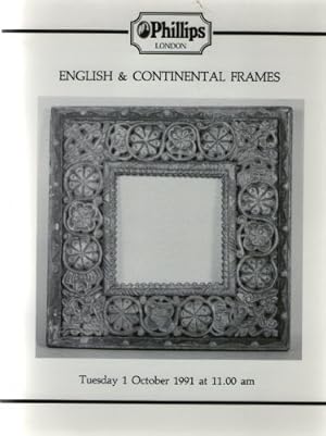 Phillips Auction Catalogue: English and Continental Frames : Tuesday 1 October 1991
