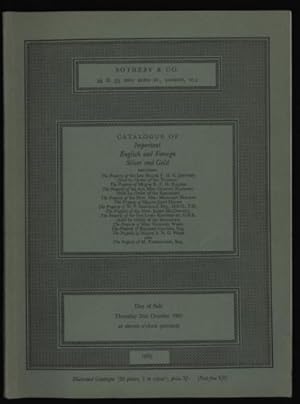 Catalogue of Silver and Gold: Auction catalogue for Sale Thursday 21st October 1965.
