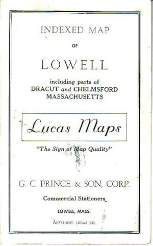 Indexed Map of Lowell Including Parts of Dracut and Chelmsford Massachusetts - Lucas Maps