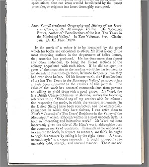 Seller image for A Condensed Geography And History Of The Western States Or The Mississippi Valley, Book Review for sale by Legacy Books II