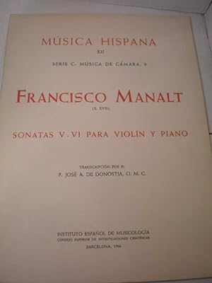 Imagen del vendedor de Sonatas V-VI para violn y piano a la venta por Librera Antonio Azorn