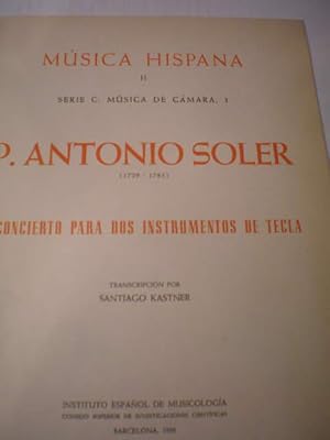 I. Concierto para dos instrumentos de tecla. Música Hispana II Serie C: Música de Cámara, 3