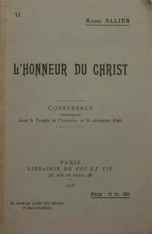 Imagen del vendedor de L'honneur du Christ a la venta por Bouquinerie L'Ivre Livre