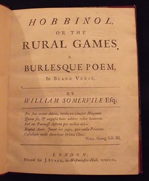 Hobbinol, or the rural games. A burlesque poem, in blank verse.