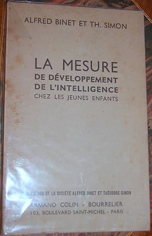 Seller image for La Mesure du dveloppement de l'intelligence chez les jeunes enfants. for sale by PAROLES