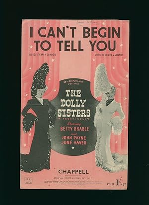 Bild des Verkufers fr I Can't Begin To Tell You from 'The Dolly Sisters' [Vintage Piano Sheet Music] zum Verkauf von Little Stour Books PBFA Member