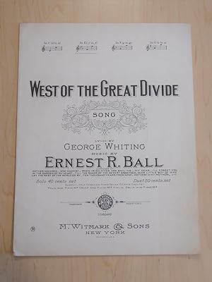 Image du vendeur pour West of the Great Divide [ Vintage Sheet Music ] mis en vente par Bradley Ross Books