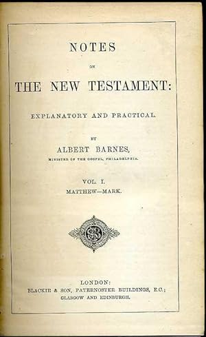 Seller image for Notes on the New Testament : Vol I : Matthew - Mark for sale by Godley Books