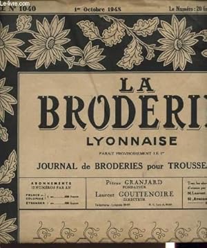 Bild des Verkufers fr LA BRODERIE LYONNAISE N1040 : PLUSIEURS FESTONS POUR TRAVAUX DIVERS zum Verkauf von Le-Livre
