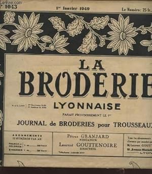 Bild des Verkufers fr LA BRODERIE LYONNAISE N1043 : BAVOIR LE MODELE DESSINE OU PERFORE. zum Verkauf von Le-Livre