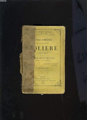 Bild des Verkufers fr OEUVRES COMPLETES DE MOLIERE TOME TROISIEME zum Verkauf von Le-Livre