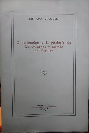 Bild des Verkufers fr Contribucin a la geologa ssmica de los volcanes y Termas de Chilln zum Verkauf von Librera Monte Sarmiento