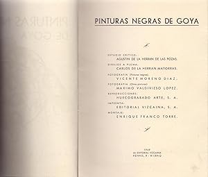 Bild des Verkufers fr PINTURAS NEGRAS DE GOYA zum Verkauf von Libreria 7 Soles