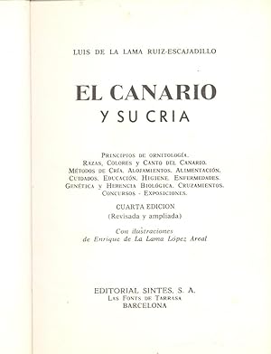 Bild des Verkufers fr EL CANARIO Y SU CRIA - zum Verkauf von Libreria 7 Soles