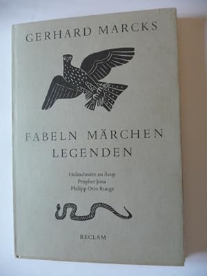 Seller image for Gerhard Marcks. Fabeln Mrchen Legenden. Holzschnitte zu sop, Prophet Jona, Philipp Otto Runge. [Mit Abdruck der Texte]. (Anhang: Uwe Johnson: Von dem Fischer und seiner Frau, Nacherzhlung. Hans Marquardt: Der Holzschneider Gerhard Marcks). for sale by Uli Eichhorn  - antiquar. Buchhandel