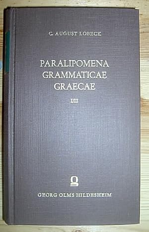 Imagen del vendedor de Paralipomena Grammaticae Graecae. a la venta por Antiquariat Andree Schulte