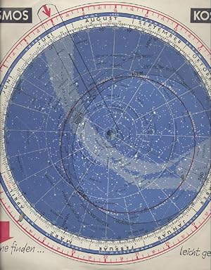 Drehbare Kosmos-Sternkarte. Nördlicher und südlicher Sternhimmel. Mit durchscheinendem Deckblatt ...