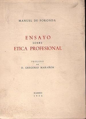 Imagen del vendedor de ENSAYO SOBRE ETICA PROFESIONAL a la venta por Libreria Bibliomania