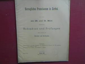 Bild des Verkufers fr Schulnachrichten, im ersten Abschnitte ein Verzeichnis der Primaner seit 1836 enthaltend. - in : Einladungsschrift des Herzoglichen Francisceums in Zerbst zu den am 28. und 31. Mrz abzuhaltenden Redeakten und Prfungen (Progr.Nr. 633) zum Verkauf von books4less (Versandantiquariat Petra Gros GmbH & Co. KG)