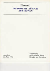 (Auction Catalogue)BUKOWSKIS, June 23, 1983. SAMMLUNG AFRIKANISCHE KUNST OBJEKTE AUS OZEANIEN