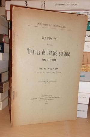 RAPPORT SUR LES TRAVAUX DE L'ANNEE SCOLAIRE : 1917-1918