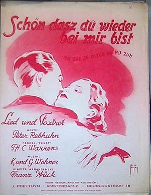 Imagen del vendedor de Sch�n dasz du wieder bei mir bist a la venta por Paul van Kuik Antiquarian Music