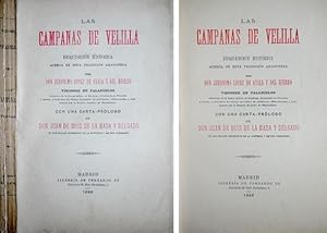 Bild des Verkufers fr Las Campanas de Velilla. Disquisicin histrica acerca de sta tradicin aragonesa. Con una carta-prlogo de Don Juan de Dios de la Rada y Delgado. zum Verkauf von Hesperia Libros