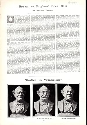 Imagen del vendedor de PRINT: "Bryan as England Sees Him". Story w/illus from Harper's Weekly, August 22, 1908 a la venta por Dorley House Books, Inc.