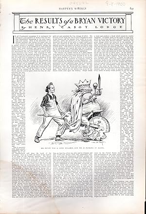 Image du vendeur pour PRINT: "The Results of a Bryan Victory.essay from Harper's Weekly September 8, 1900 mis en vente par Dorley House Books, Inc.