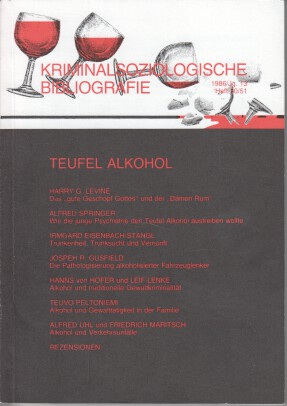 Bild des Verkufers fr Teufel Alkohol. Kriminalsoziologische Bibliografie 1986/Jg. 13. Heft 50/51. zum Verkauf von Bcher bei den 7 Bergen