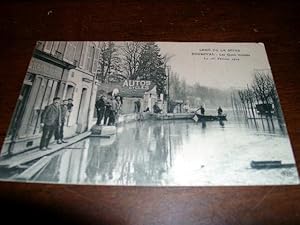 Bild des Verkufers fr Carte Postale Ancienne - BOUGIVAL - Les Quais inonds, Le 1 er Fvrier 1910. "Crue de la Seine" zum Verkauf von JOIE DE LIRE