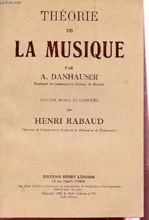 Seller image for THEORIE DE LA MUSIQUE for sale by Le-Livre