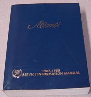 Cadillac Allante 1987-1988 Service Information Manual