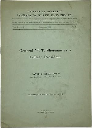 Seller image for General W.T. Sherman as a College President [cover and caption title] for sale by Bartleby's Books, ABAA