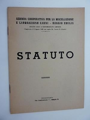 Imagen del vendedor de Azienda Cooperativa per la Macellazione e Lavorazione Carni - Reggio Emilia STATUTO" a la venta por Historia, Regnum et Nobilia