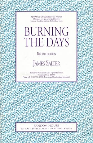 Imagen del vendedor de Burning the Days Recollection a la venta por Good Books In The Woods