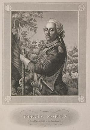 Bild des Verkufers fr Stahlstich-Portrt. Herzog Moritz der Marschall von Sachsen. zum Verkauf von Antiquariat Thomas Rezek