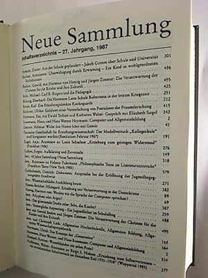 Neue Sammlung. - Zeitschrift für Erziehung und Gesellschaft. - 27. Jg. / 1987; 28. Jg. / 1988 (ge...