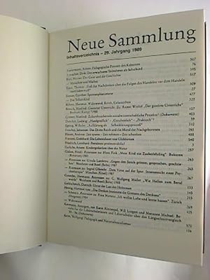 Neue Sammlung. - Zeitschrift für Erziehung und Gesellschaft. - 29. Jg. / 1989