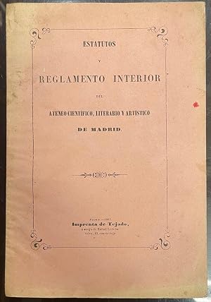 Image du vendeur pour Estatutos Del Ateneo Cientifico, Literario y art�stico De Madrid mis en vente par Librer�a Garc�a Prieto