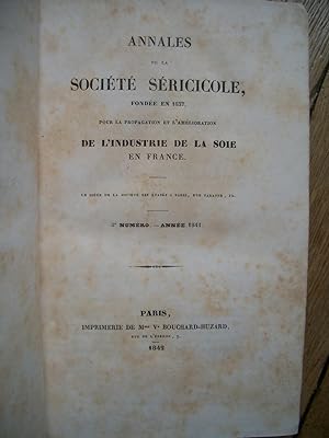 ANNALES de la SOCIÉTÉ SÉRICICOLE - 1841
