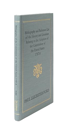 Bild des Verkufers fr Bibliography and Reference List. History Literature. Constitution zum Verkauf von The Lawbook Exchange, Ltd., ABAA  ILAB