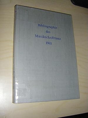 Bild des Verkufers fr Bibliographie des Musikschrifttums 1963 (BMS) zum Verkauf von Versandantiquariat Rainer Kocherscheidt