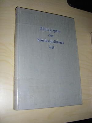 Bild des Verkufers fr Bibliographie des Musikschrifttums 1965 (BMS) zum Verkauf von Versandantiquariat Rainer Kocherscheidt